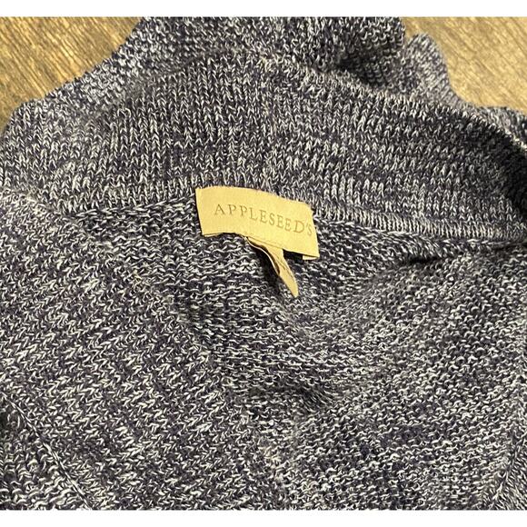 Appleseed’s Large L Open Front Chunky Blue Womens Sweater - Picture 4 of 6